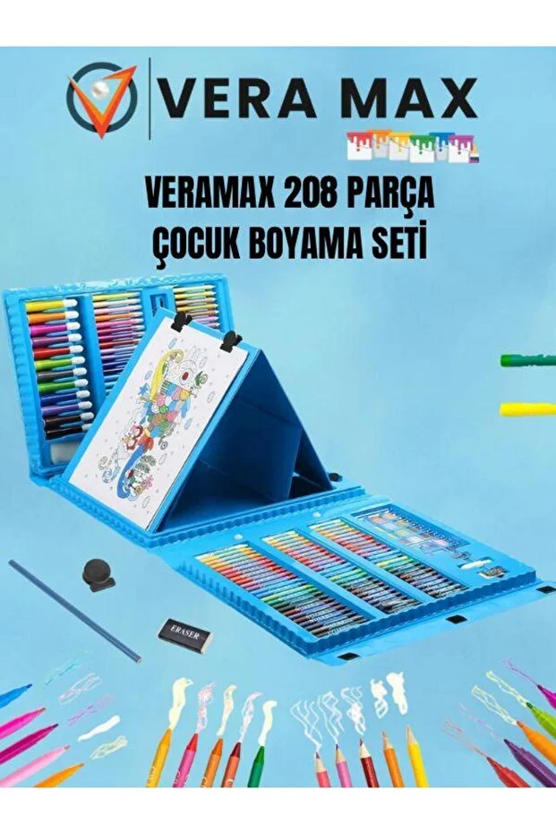 208 adet boyama seti pembe çocuk boyama seti ithal yeni nesil harika hediye okul seti anaokulu seti